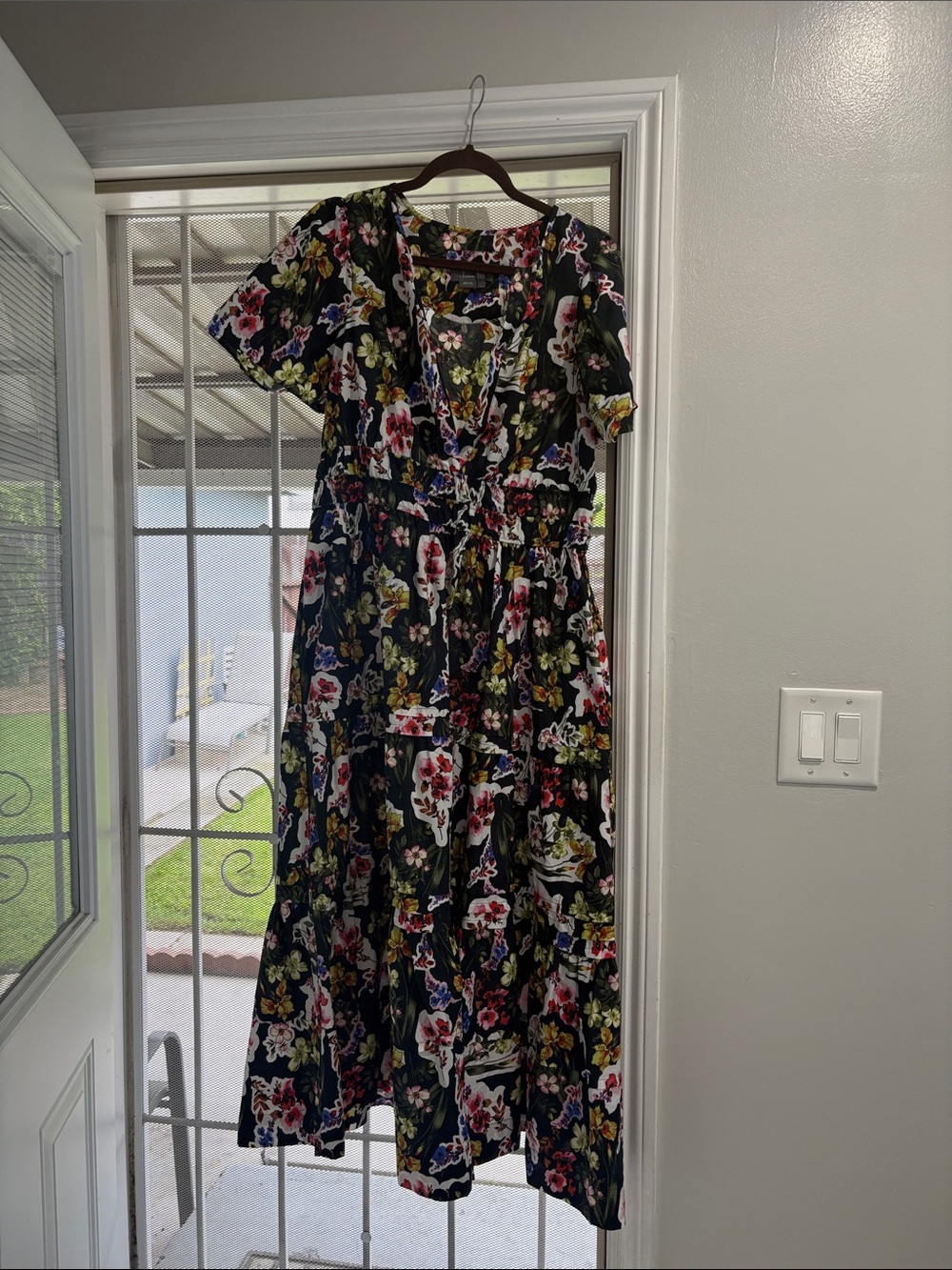 Anthropolgie the somerset maxi dress dark grey xl petite used once has pockets